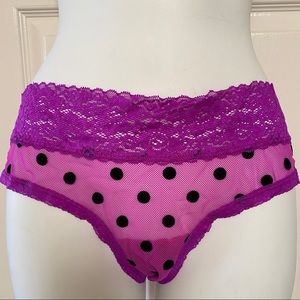 PINK Victoria’s Secret purple polka dots Panty